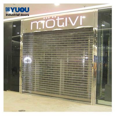 PC Slat Polycarbonate Rolling Door 8m Width Transparent Roll Up Door With Motor