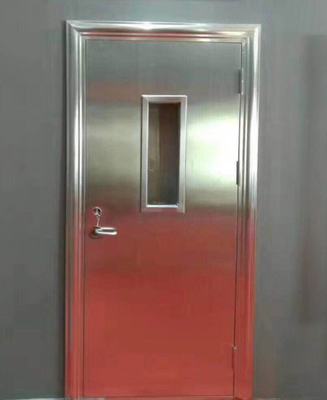 Standard Inward Opening Fire Rated Steel Door Aluminium Frame Stainless Screen Double Hinge External