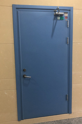 Standard Inward Opening Fire Rated Steel Door Aluminium Frame Stainless Screen Double Hinge External